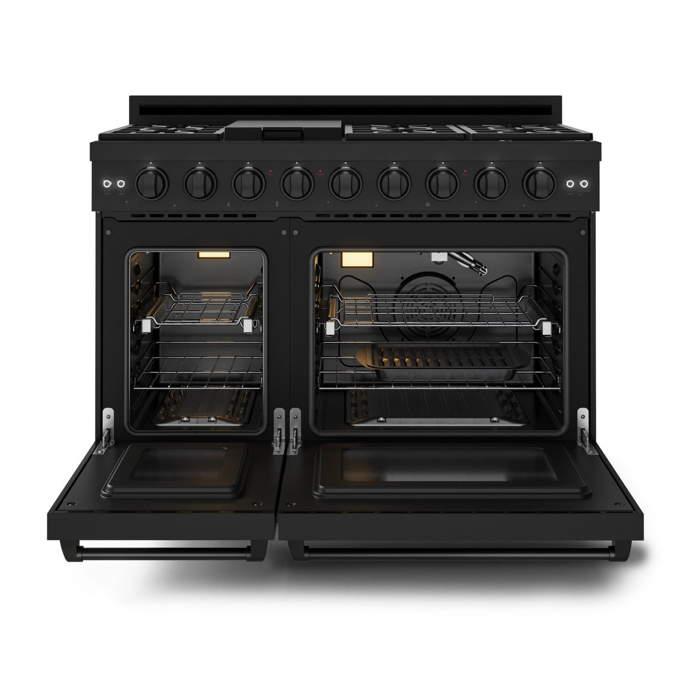 Thor Kitchen Black Stainless Steel Freestanding Professional Double Oven Liquid Propane Gas Range|Gordon Ramsay Series (7 cu.ft.) - RSG48EBLP