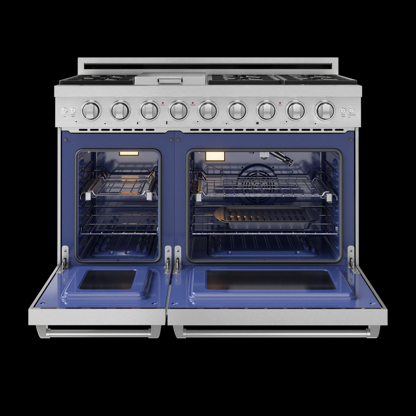 Thor Kitchen Stainless Steel Freestanding Professional Liquid Propane Double Oven Gas Range|Gordon Ramsay Series (7 cu.ft.) - RSG48ELP