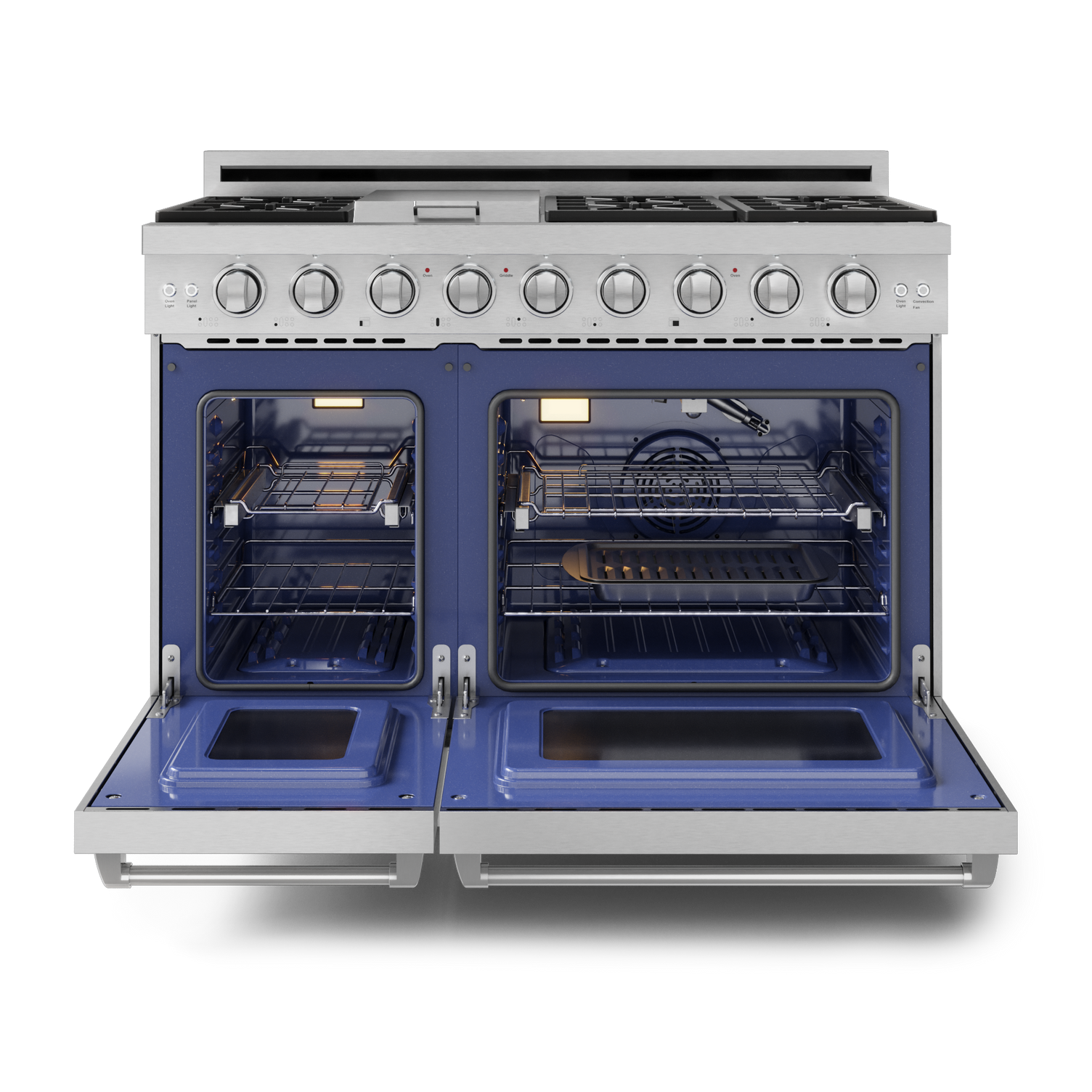 Thor Kitchen Stainless Steel Freestanding Professional Liquid Propane Double Oven Gas Range|Gordon Ramsay Series (7 cu.ft.) - RSG48ELP