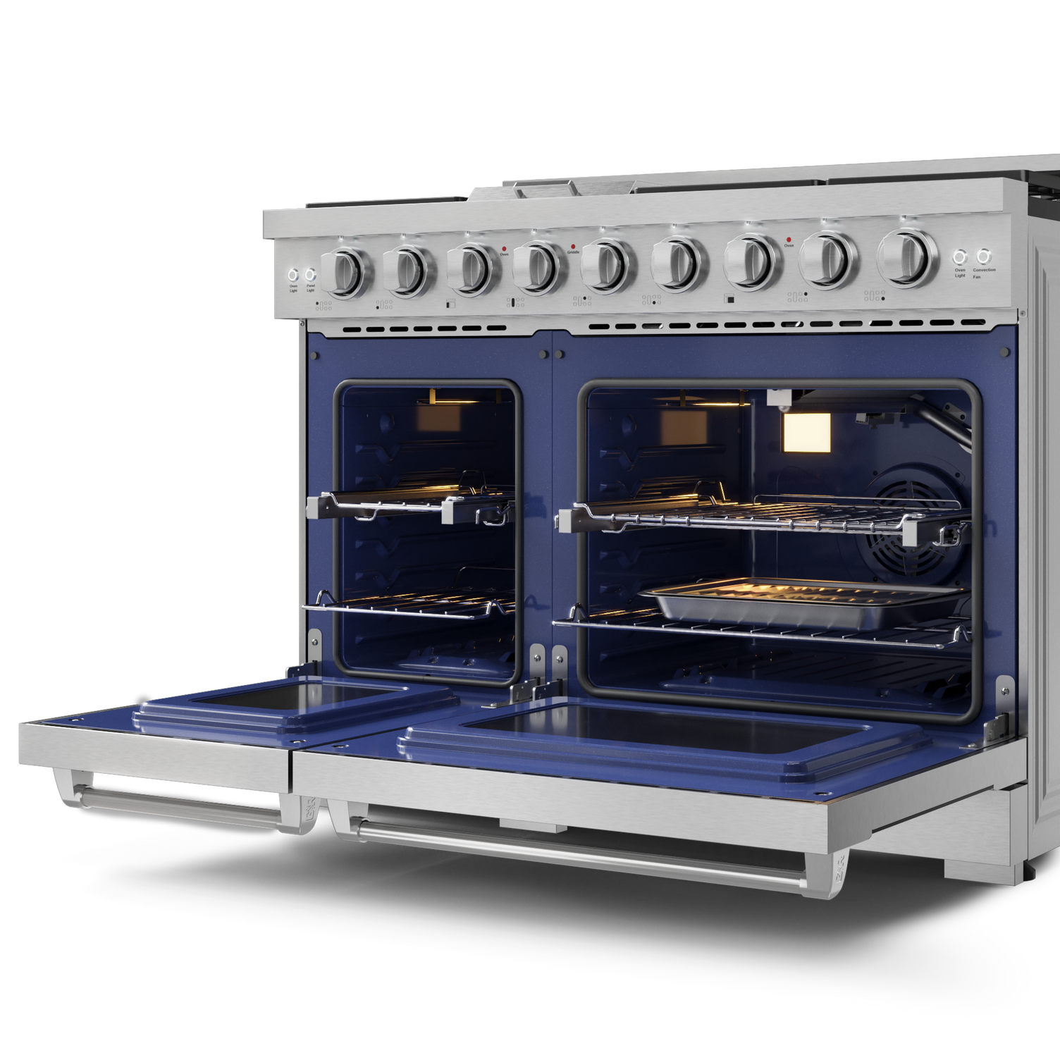 Thor Kitchen Stainless Steel Freestanding Professional Liquid Propane Double Oven Gas Range|Gordon Ramsay Series (7 cu.ft.) - RSG48ELP