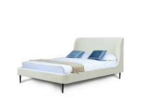 Stege Full-Size Bed - Cream/Black Legs