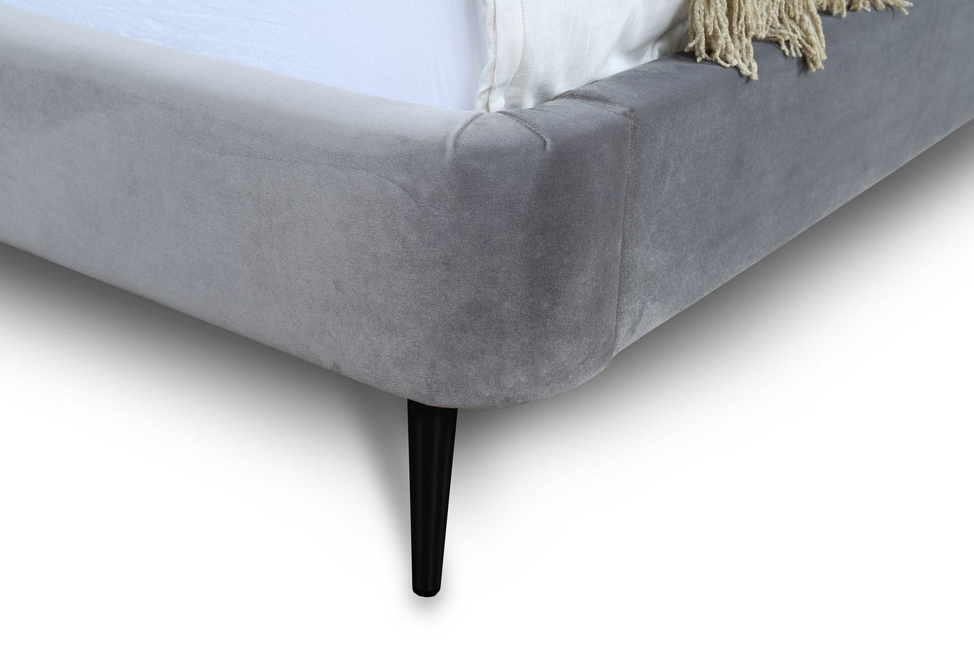 Stege Full-Size Bed - Grey/Black Legs
