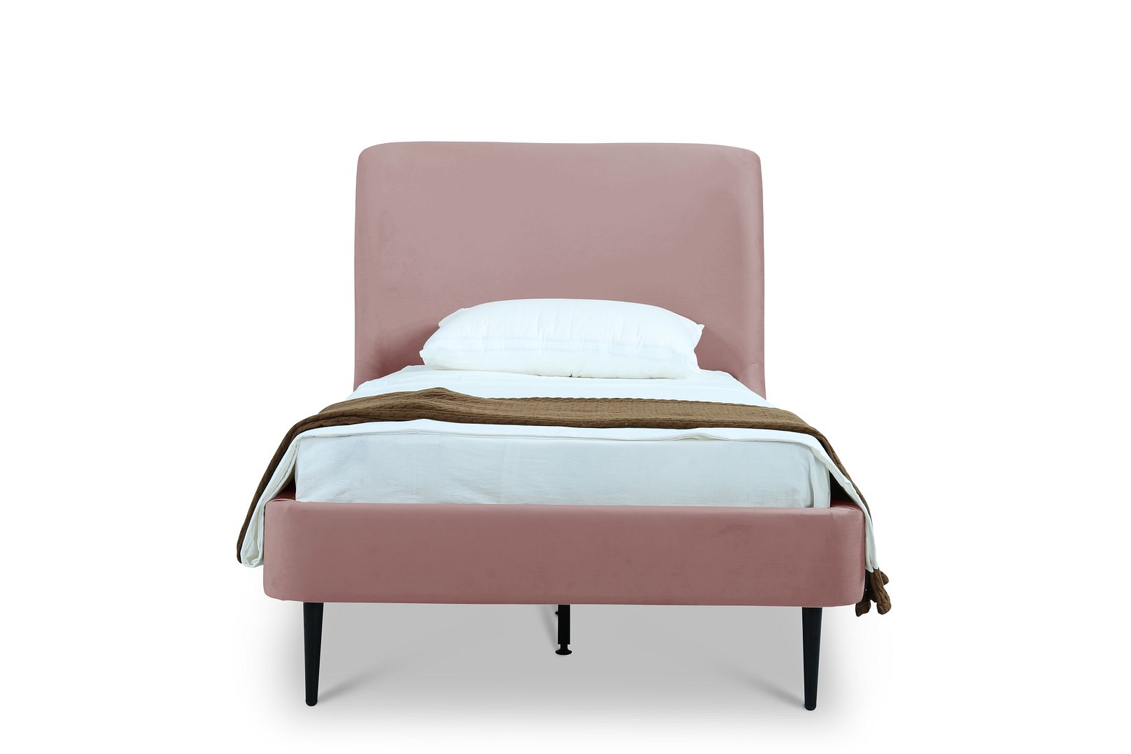 Stege Twin Bed - Blush with Black Legs