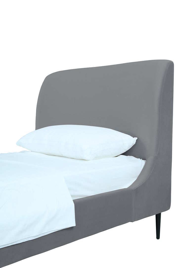 Stege Twin Bed - Grey with Black Legs