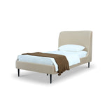 Stege Twin Bed - Taupe with Black Legs
