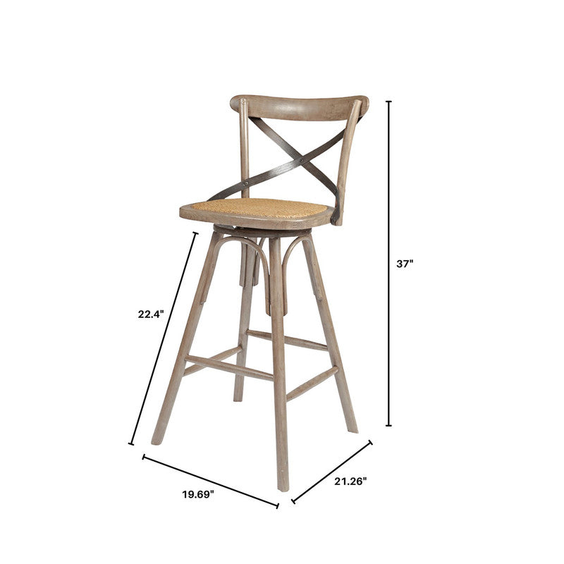 Blagardsgade Rattan Swivel Counter Stool Set - Sundried - Set of 2