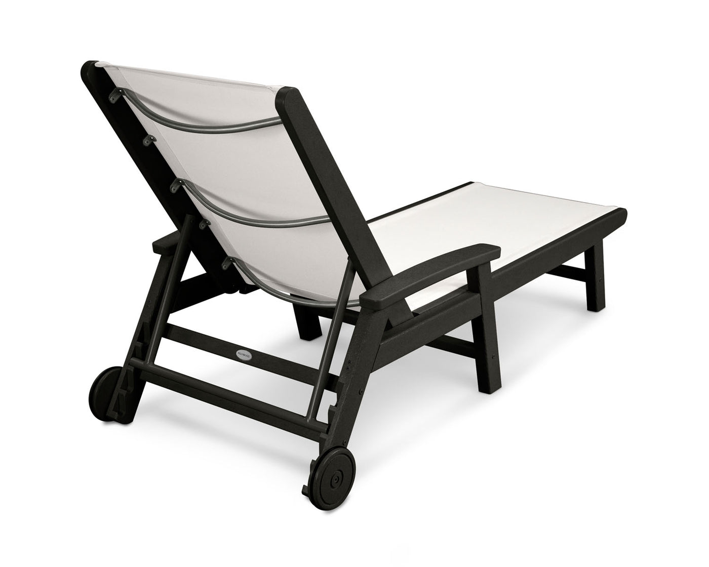 POLYWOOD® Coastal Wheel Chaise - Black/White