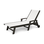 POLYWOOD® Coastal Wheel Chaise - Black/White