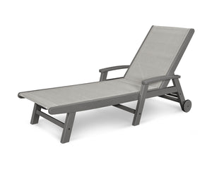 POLYWOOD® Coastal Wheel Chaise - Grey/Metallic
