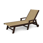 POLYWOOD® Coastal Wheel Chaise - Mahogany/Burlap
