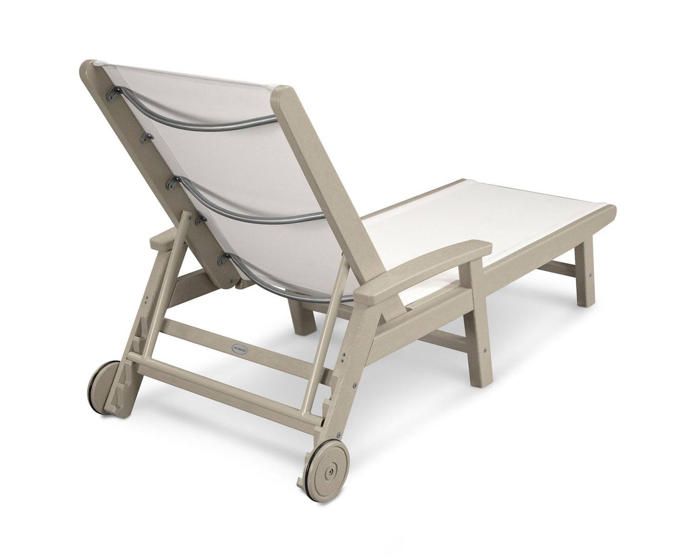 POLYWOOD® Coastal Wheel Chaise - Sand/White