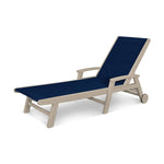 POLYWOOD® Coastal Wheel Chaise - Sand/Navy Blue