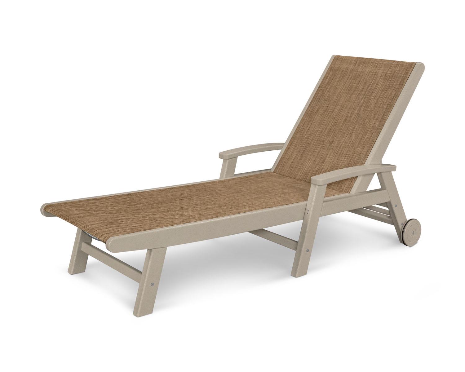 POLYWOOD® Coastal Wheel Chaise - Sand/Burlap