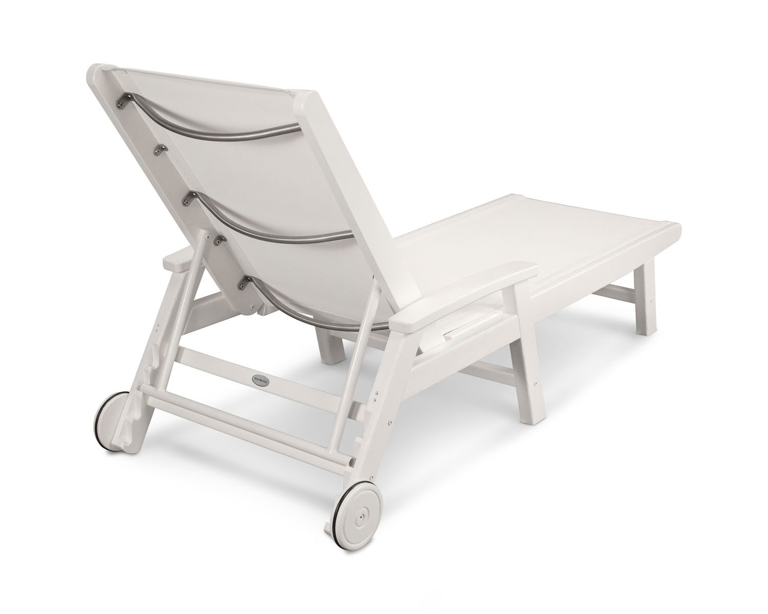 POLYWOOD® Coastal Wheel Chaise - White/White