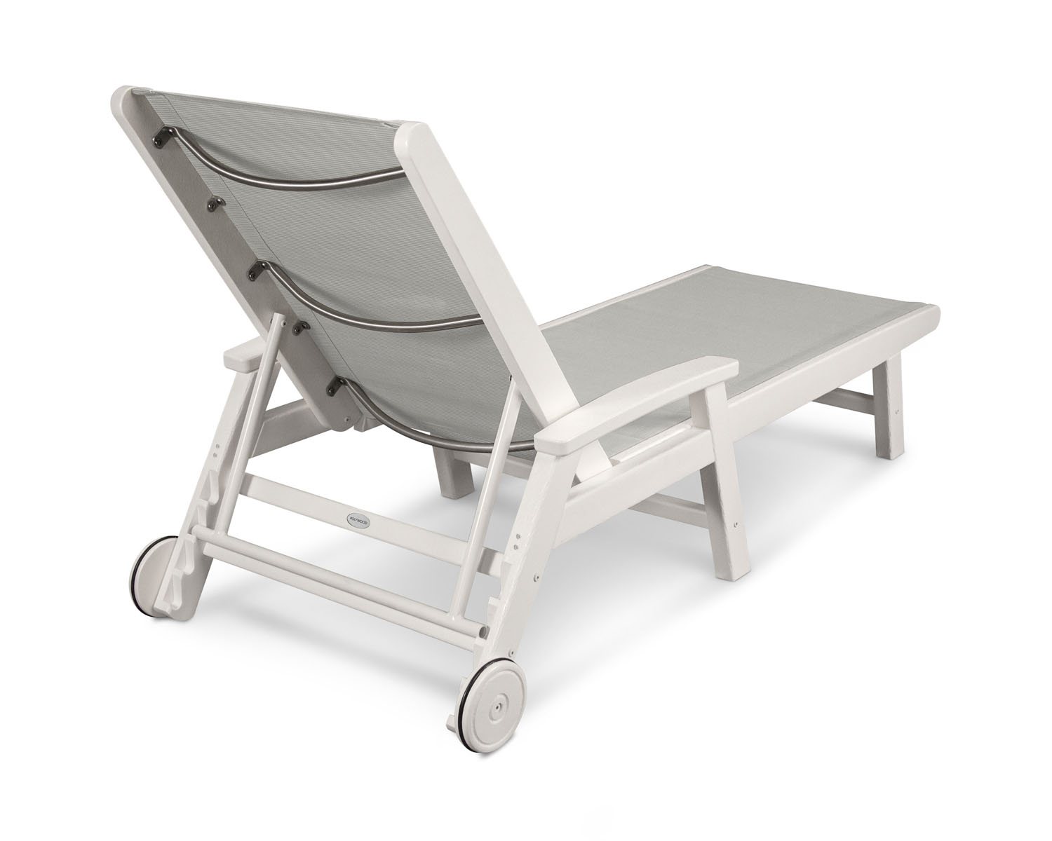 POLYWOOD® Coastal Wheel Chaise - White/Metallic