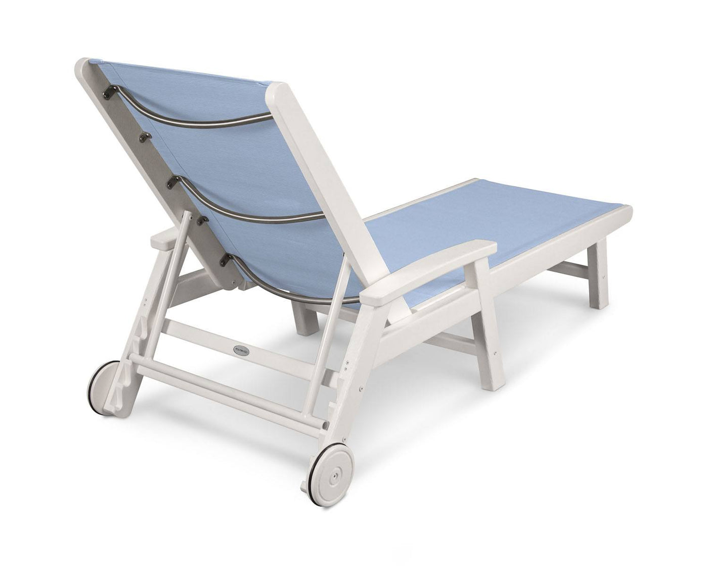 POLYWOOD® Coastal Wheel Chaise - White/Pool Side