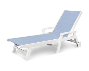POLYWOOD® Coastal Wheel Chaise - White/Pool Side