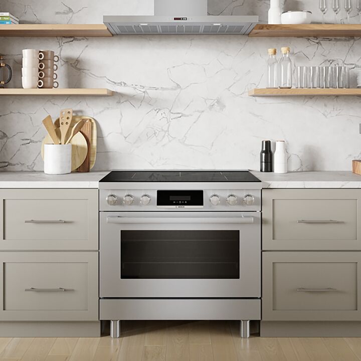 Bosch Stainless Steel 36" Industrial-Style Electric Induction Range (3.7 cu. ft.) - HIS8655C