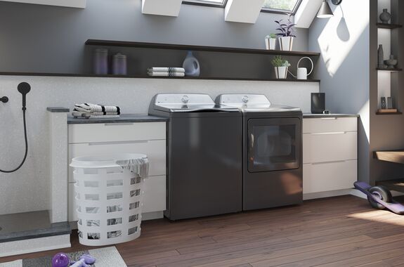 GE Profile Diamond Grey Electric Dryer (7.4 cu. ft.)- PTD60EBMRDG