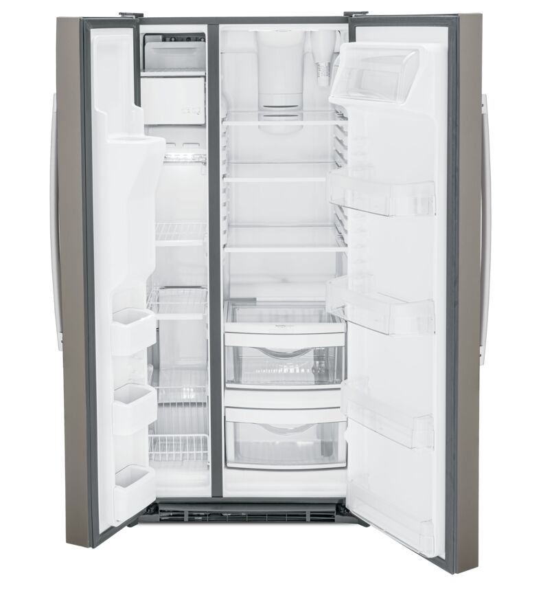 GE Slate 33" Side-by-Side Refrigerator with Ice & Water Dispenser (23 Cu. Ft.)- GSS23GMPES