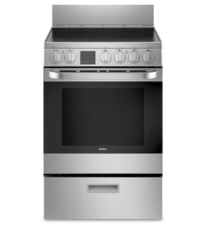 Haier 24" Electric Slide-In Range with Storage Drawer Stainless Steel (2.9 Cu.Ft) - QCA740RMSS