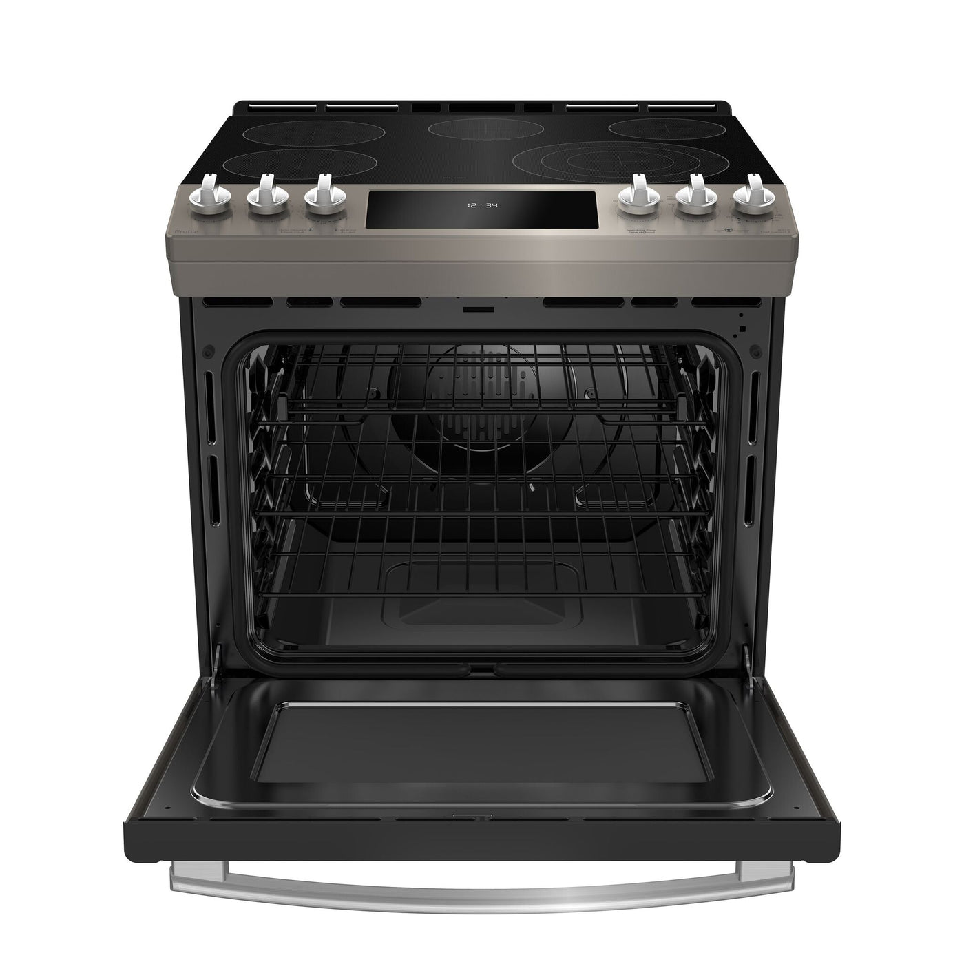 GE Profile Slate Slide-In Electric Convection Range with Air Fry (6.3 Cu. Ft.) - PCS940EMES