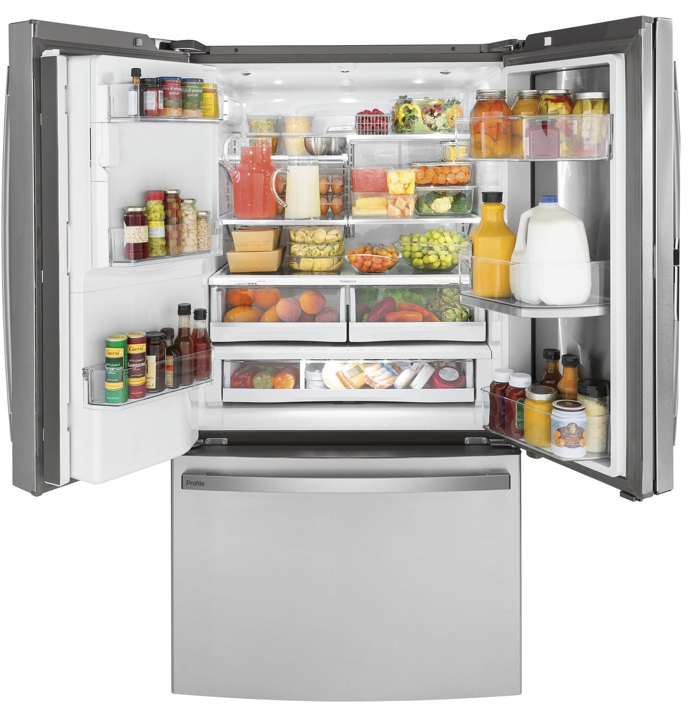 GE Profile Stainless Steel Counter-Depth French-Door Refrigerator (22.1 Cu.Ft.) - PYD22KYNFS