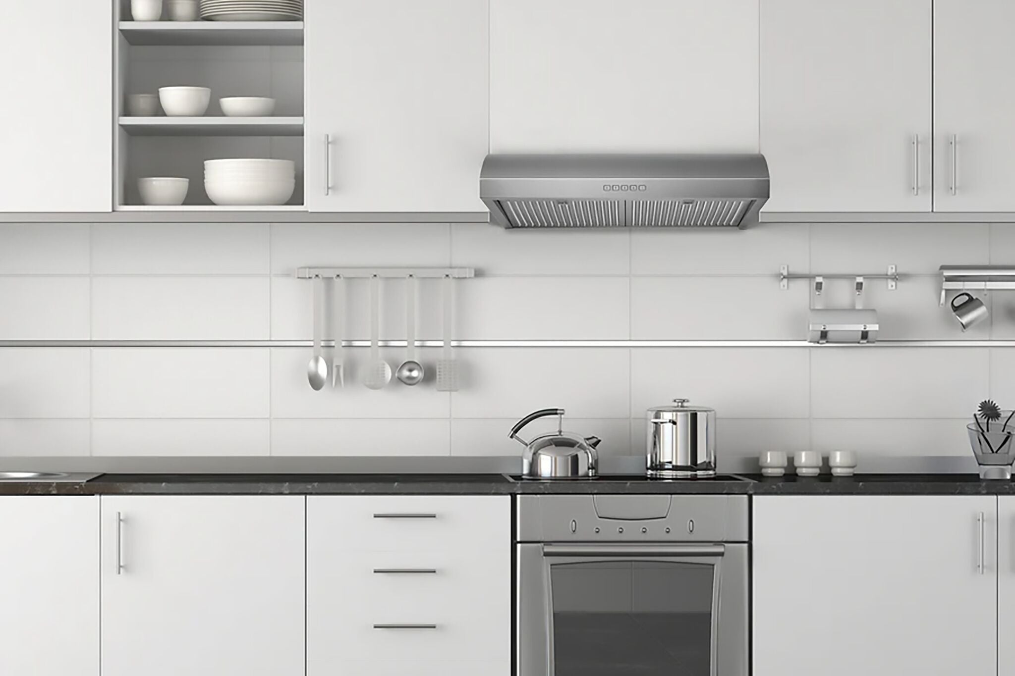 Hauslane Stainless Steel 30" 600 CFM Under Cabinet Range Hood - UC-B018SS-30