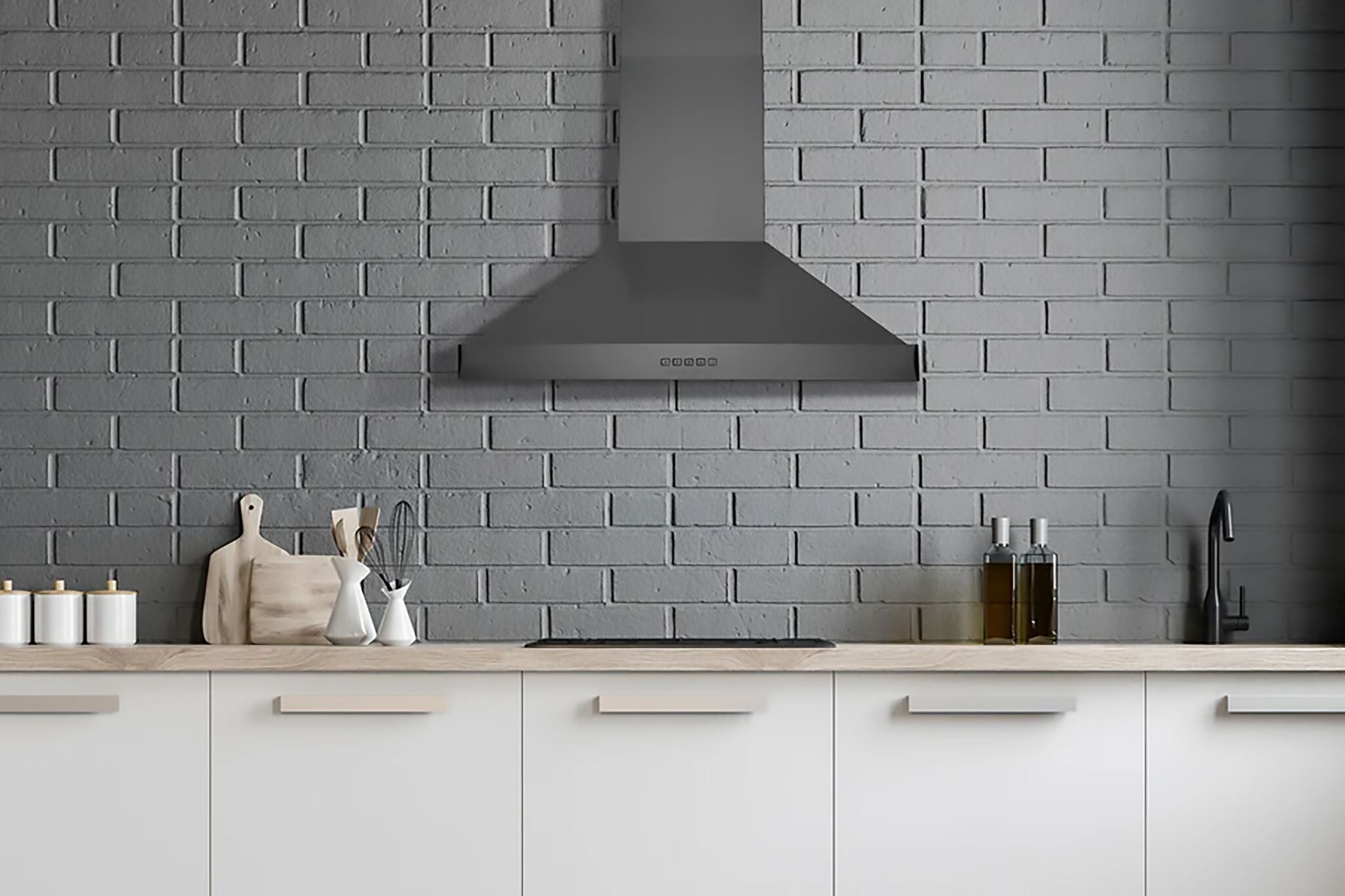 Hauslane Black Stainless Steel 30" 860 CFM Chimney Range Hood - WM-590BSS-30