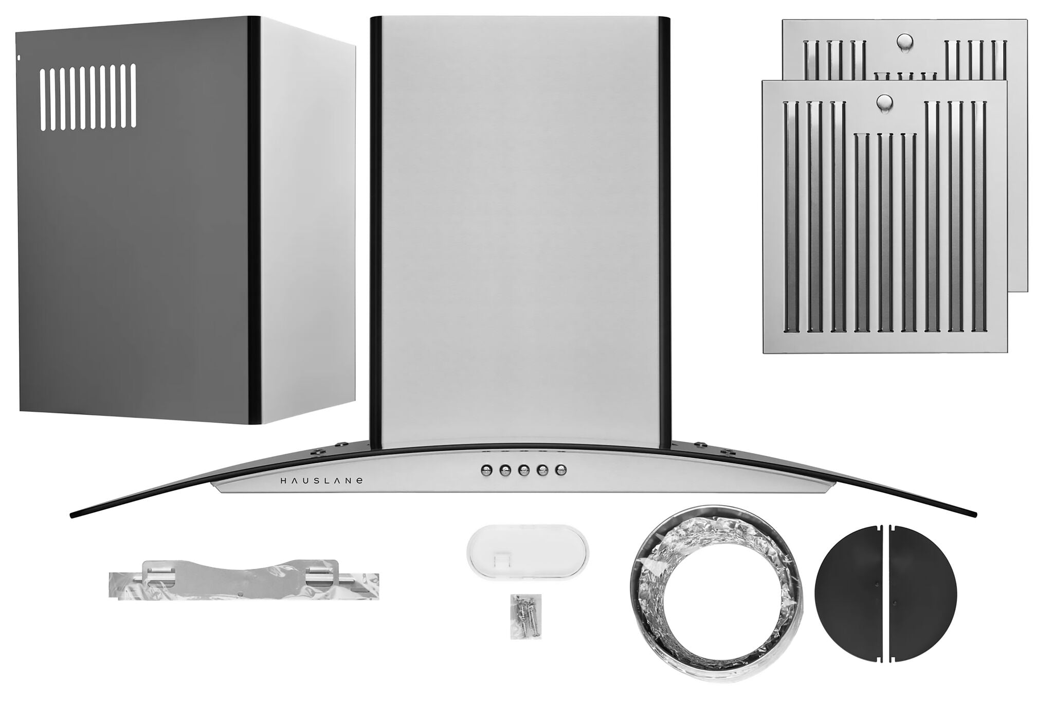 Hauslane Stainless Steel 30" 750 CFM Glass Wall Mount Range Hood - WM-600SS-30