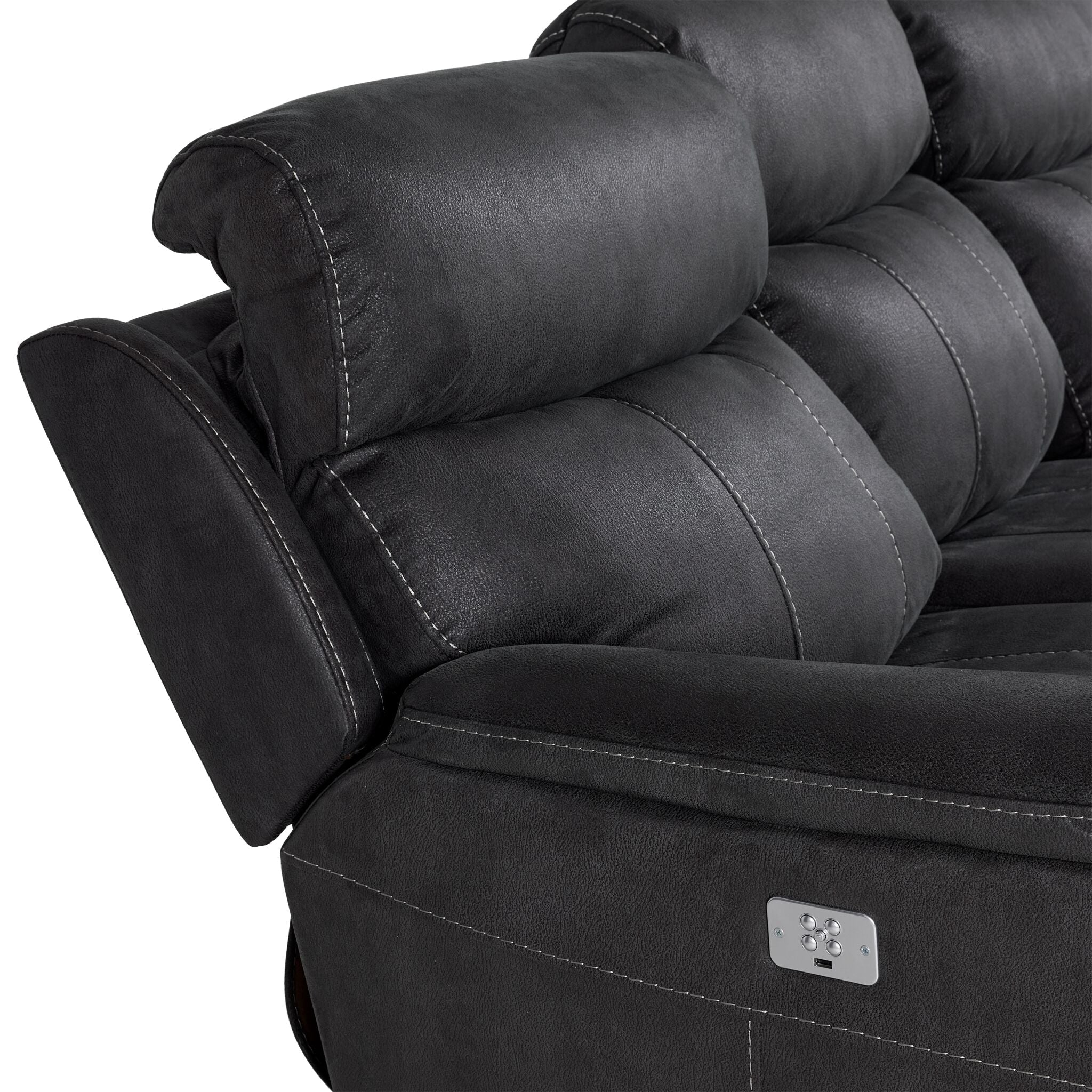 Haven Dual Power Reclining Sofa - Grey