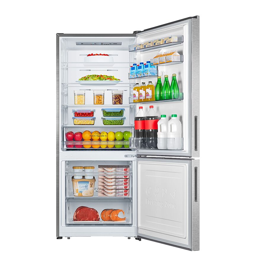 Hisense Fingerprint Resistant Titanium 28" Counter Depth Bottom Mount Fridge (15 Cu.Ft.) - RB15A2CSE
