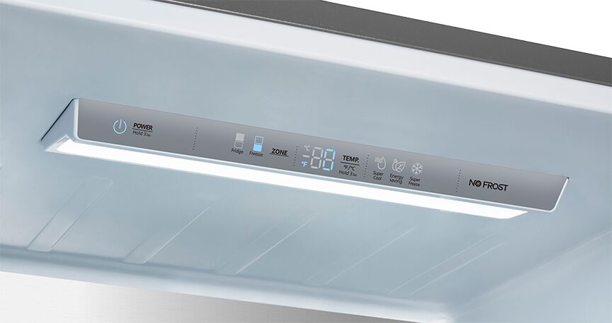 Hisense Fingerprint Resistant Titanium 28" Counter Depth Bottom Mount Fridge (15 Cu.Ft.) - RB15A2CSE