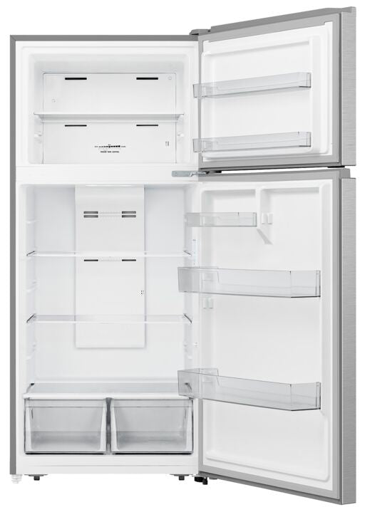 Hisense Fingerprint Resistant Silver 30" Top-Freezer Refrigerator (18 cu. ft.) - RT18A2FSD