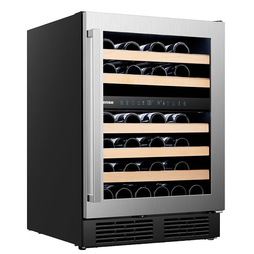 Hisense Stainless Steel Dual Zone Freestanding or Built-In Wine Fridge 46 Bottle - HWD46029SS