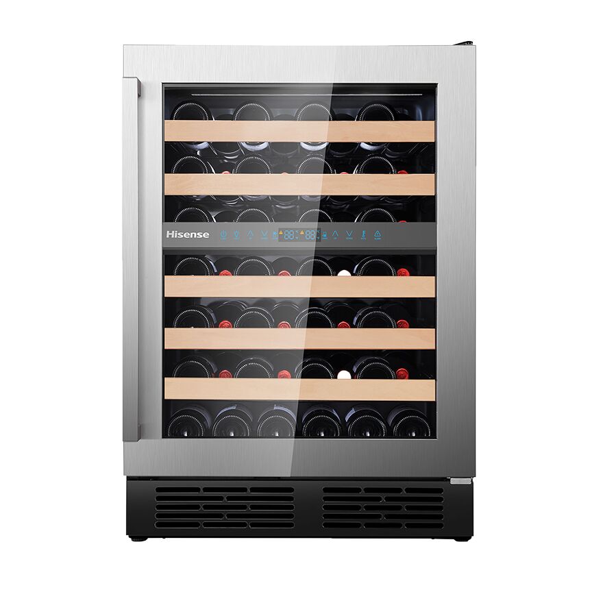 Hisense Stainless Steel Dual Zone Freestanding or Built-In Wine Fridge 46 Bottle - HWD46029SS