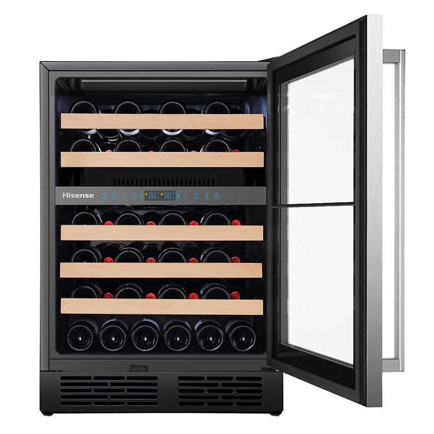 Hisense Stainless Steel Dual Zone Freestanding or Built-In Wine Fridge 46 Bottle - HWD46029SS
