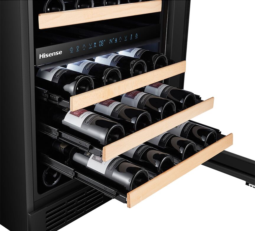Hisense Stainless Steel Dual Zone Freestanding or Built-In Wine Fridge 46 Bottle - HWD46029SS