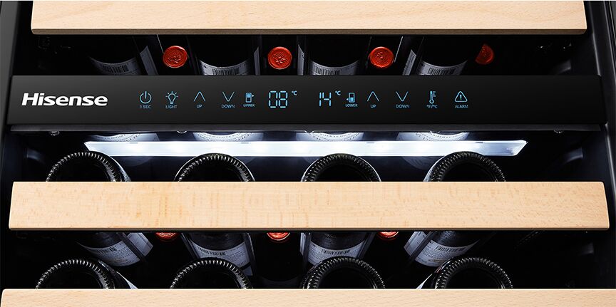 Hisense Stainless Steel Dual Zone Freestanding or Built-In Wine Fridge 46 Bottle - HWD46029SS