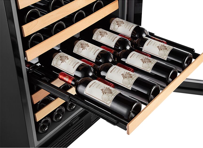 Hisense Stainless Steel Single Zone Freestanding or Built-In Wine Fridge 54 Bottle - HWS54029SS