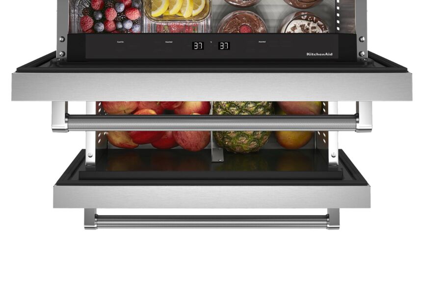 KitchenAid Stainless Steel 24" Undercounter Double-Drawer Refrigerator (4.44 Cu.Ft) - KUDR204KSB