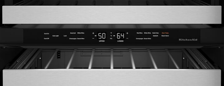 KitchenAid Black Stainless Under-Counter 46-Bottle Wine Cellar (5.0 cu. ft.) - KUWR314KBS