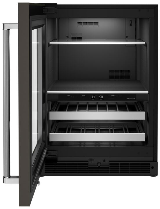 KitchenAid Fingerprint Resistant Black Stainless Steel 14-Bottle Beverage Centre (4.9 cu. ft.) - KUBL314KBS