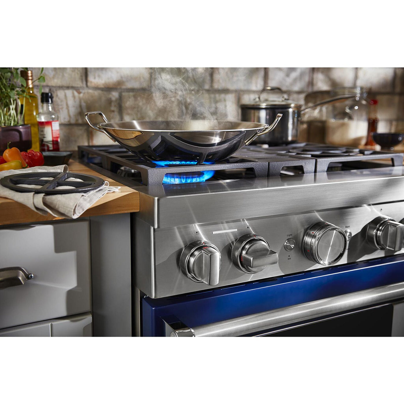 KitchenAid® Ink Blue Smart Freestanding Dual Fuel Range (4.1 Cu. Ft.) - KFDC500JIB