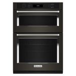 KitchenAid Black Stainless Steel with PrintShield™ Finish 30" Wall Oven and Microwave Combination (5.0 Cu. Ft. / 1.4 Cu. Ft.)- KOEC530PBS