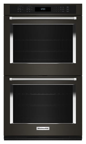 KitchenAid Black Stainless Steel with PrintShield™ Finish 30" Double Wall Oven (10.00 Cu Ft) - KOED530PBS