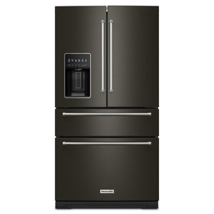 KitchenAid Black Stainless French Door Refrigerator (26.2 Cu.Ft.) - KRMF536RBS