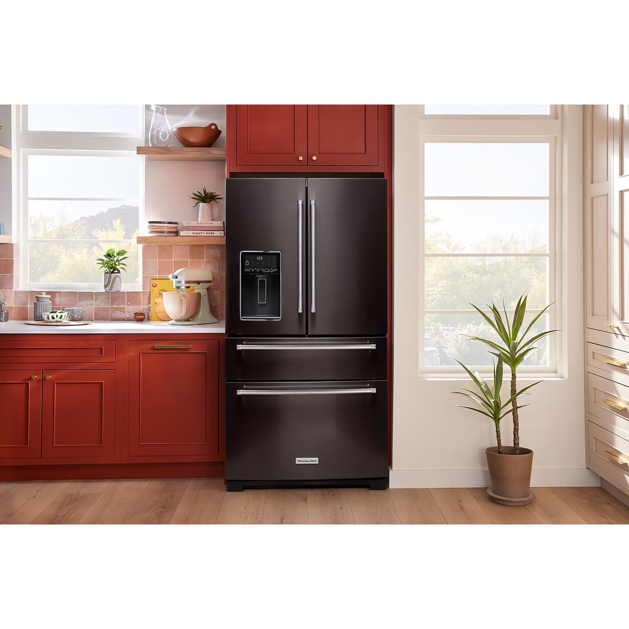 KitchenAid Black Stainless French Door Refrigerator (26.2 Cu.Ft.) - KRMF536RBS