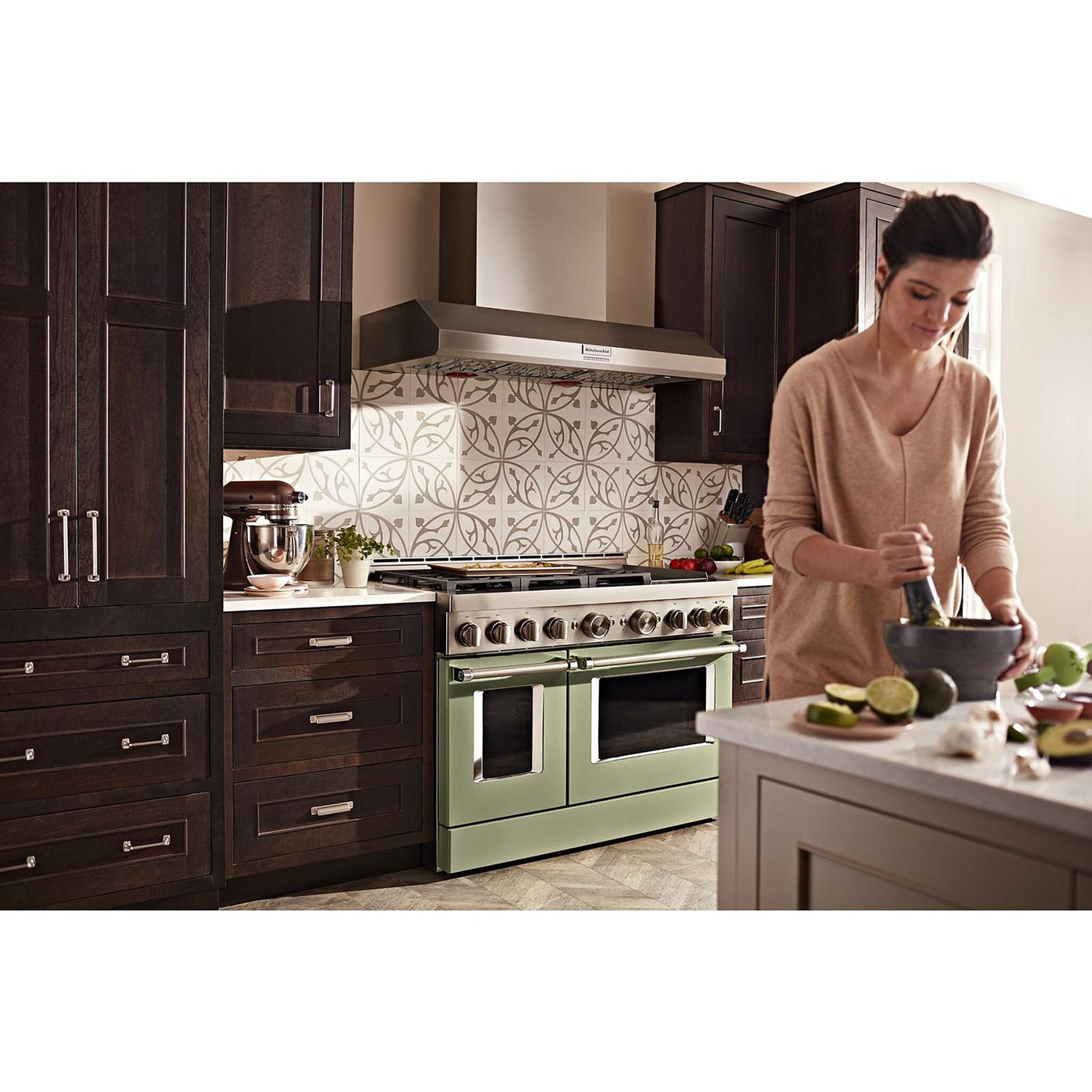 KitchenAid Matte Avocado Smart Freestanding Gas Range (6.3 Cu. Ft.) - KFGC558JAV