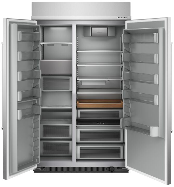 KitchenAid Fingerprint Resistant Stainless Steel 48" Built-In Side-by-Side Refrigerator (30.0 cu. ft.) - KBSN708MPS
